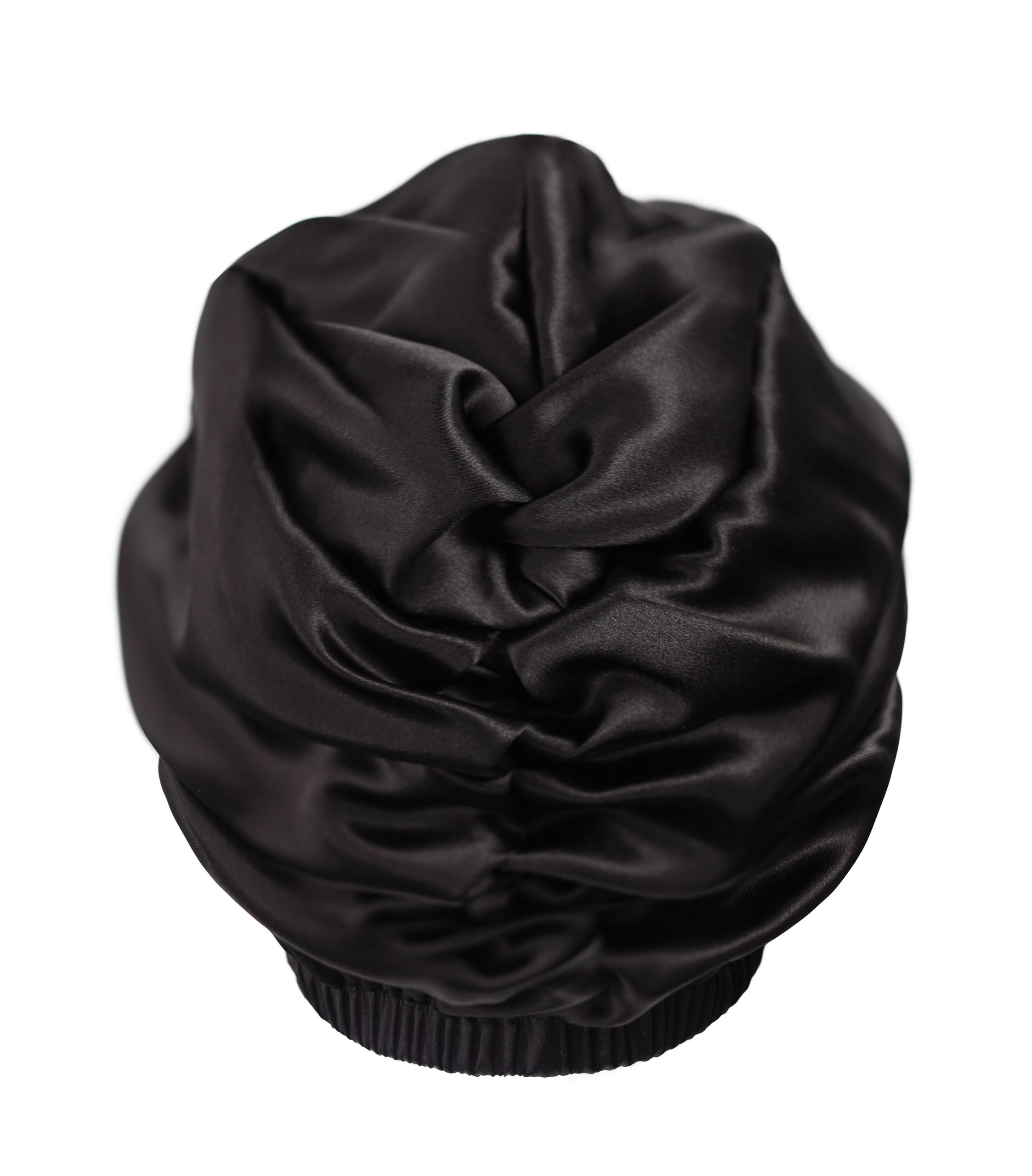 Jedwabny turban do spania dwustronny Grafitowy Czarny Queen Sleep 1