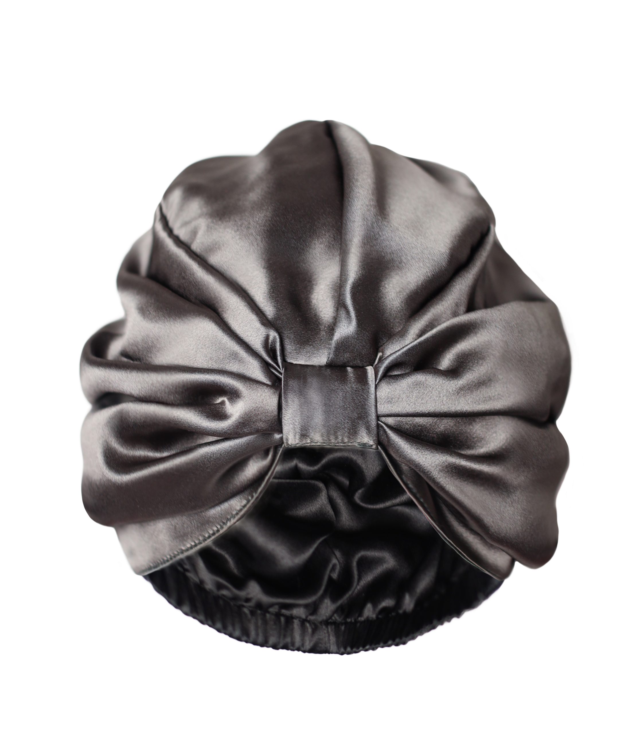 Jedwabny turban do spania dwustronny Grafitowy Czarny Queen Sleep 2