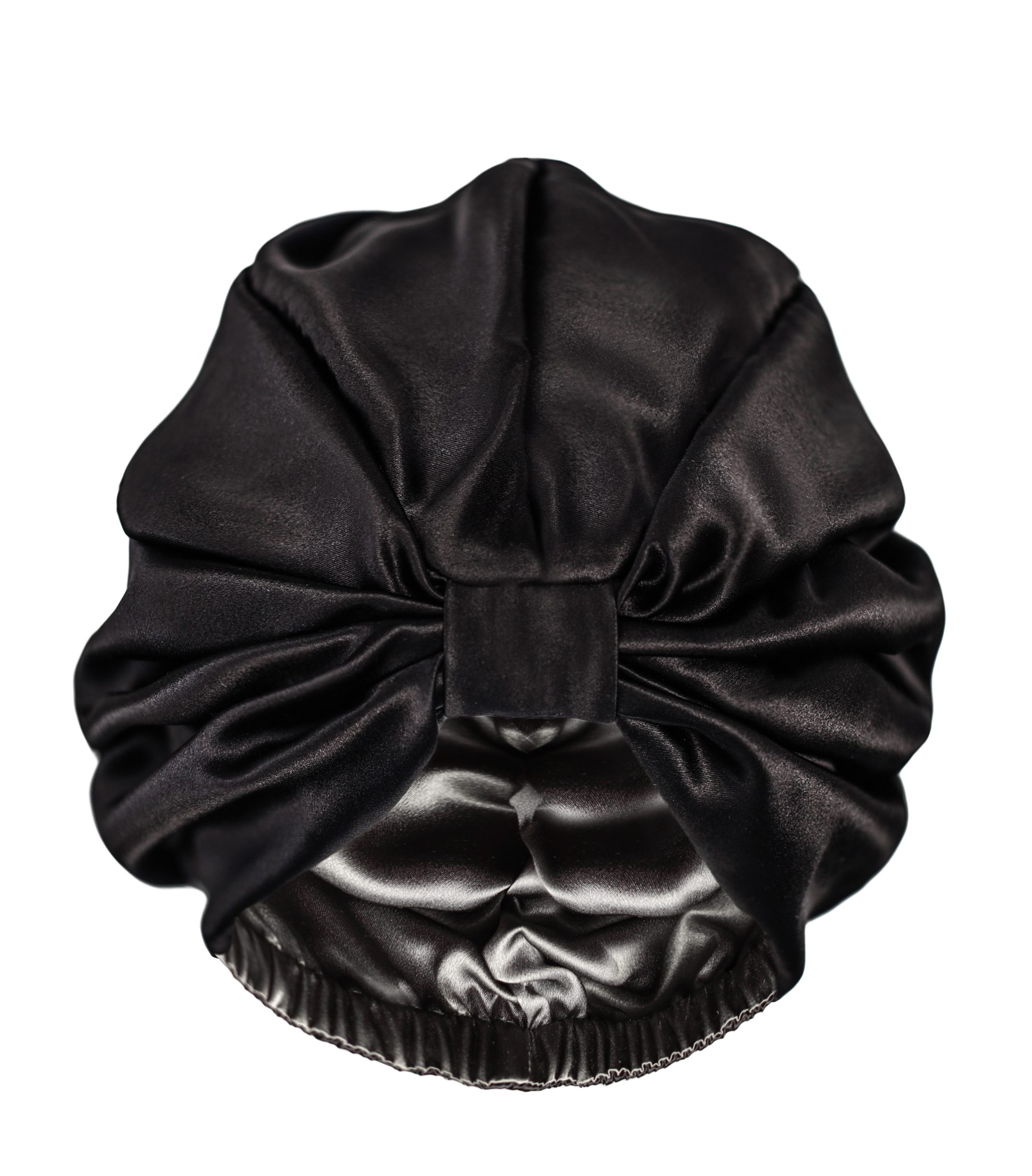 Jedwabny turban do spania dwustronny Grafitowy Czarny Queen Sleep