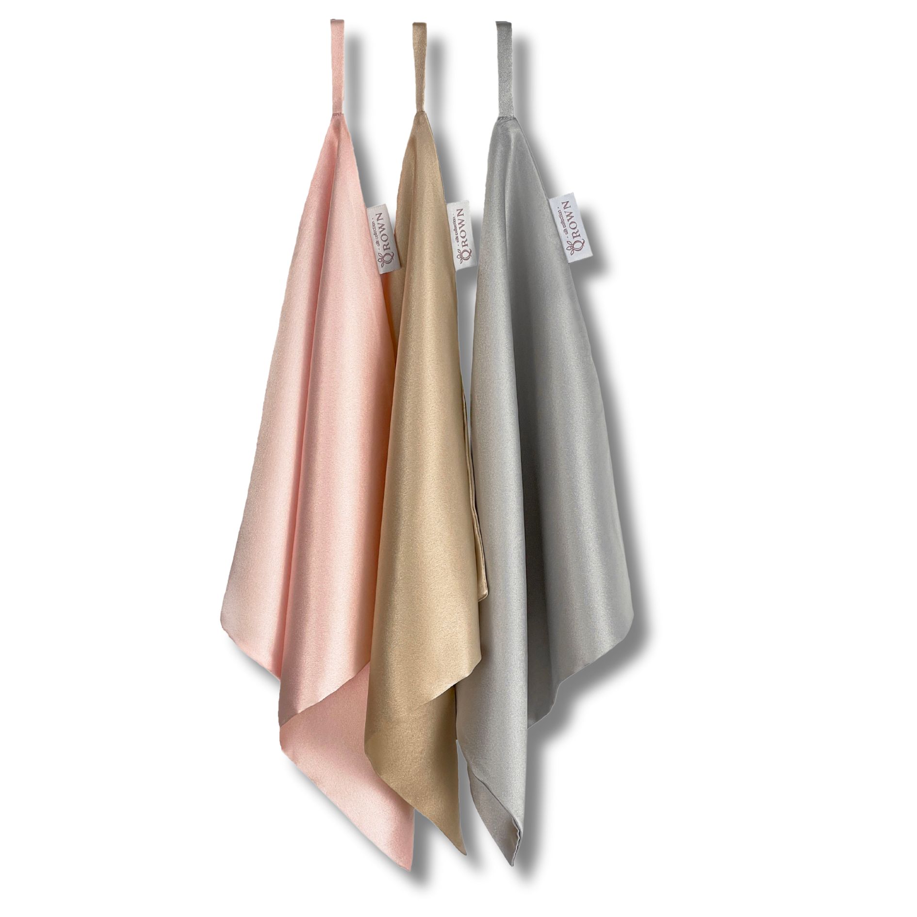 Zestaw jedwabnych ręczników do twarzy - 3 kolory