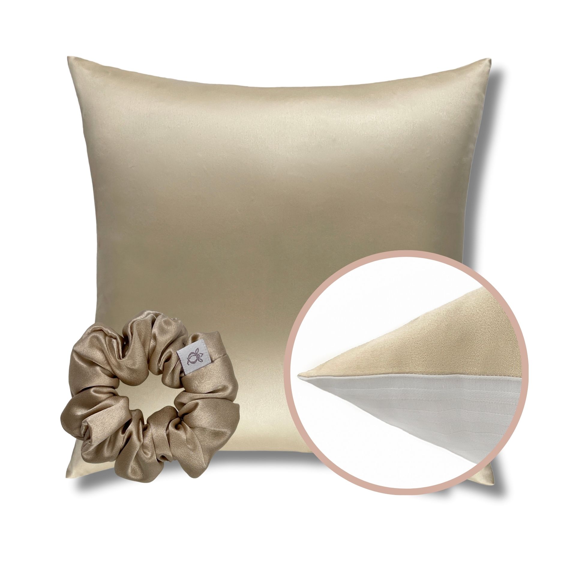 Poszewka Jedwabna 40x40cm z Bawełną + Jedwabna Gumka: Różne Kolory