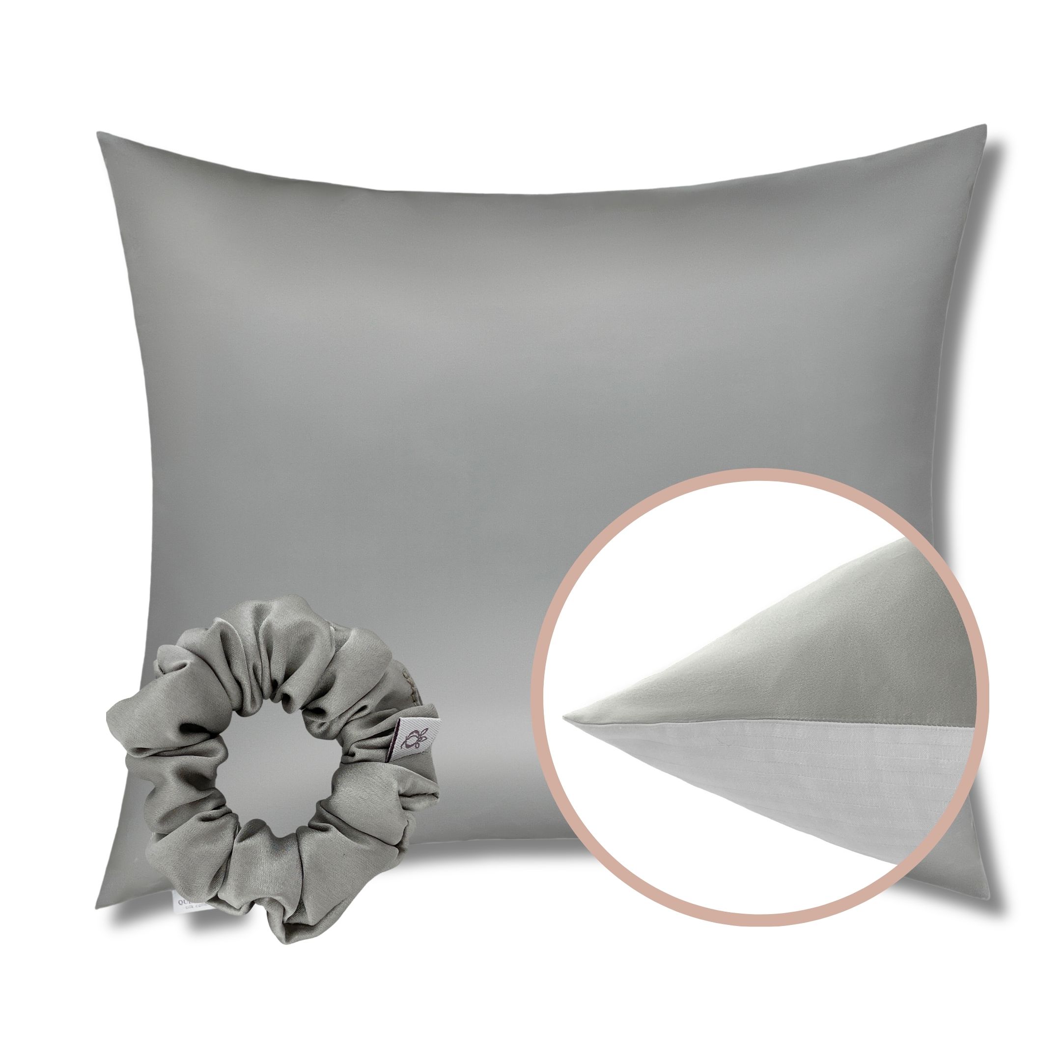 Poszewka Jedwabna 40x60cm z Bawełną + Jedwabna Gumka: Różne Kolory