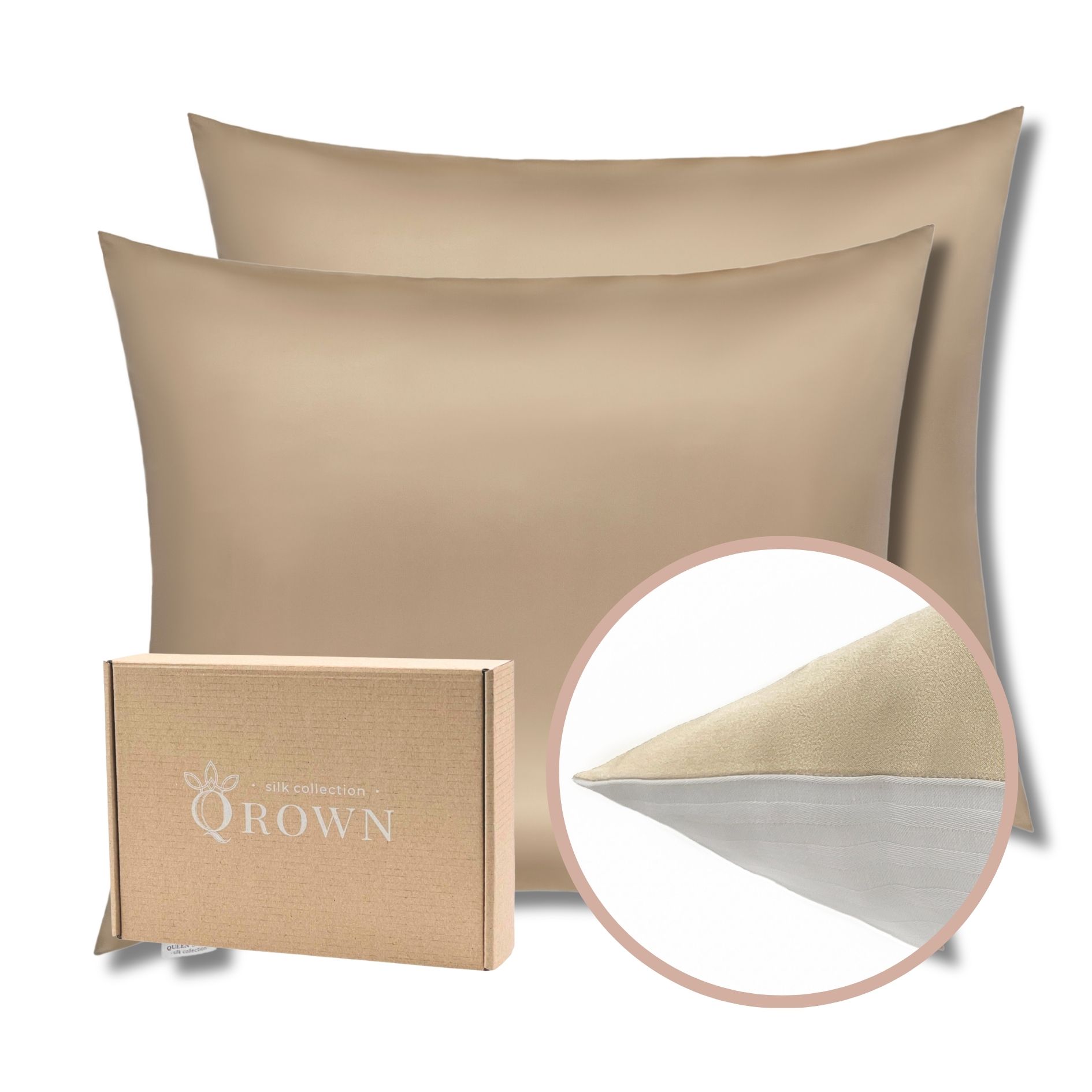 Poszewka Jedwabna 50x70cm Zestaw 2 szt z Bawełną: Różne Kolory