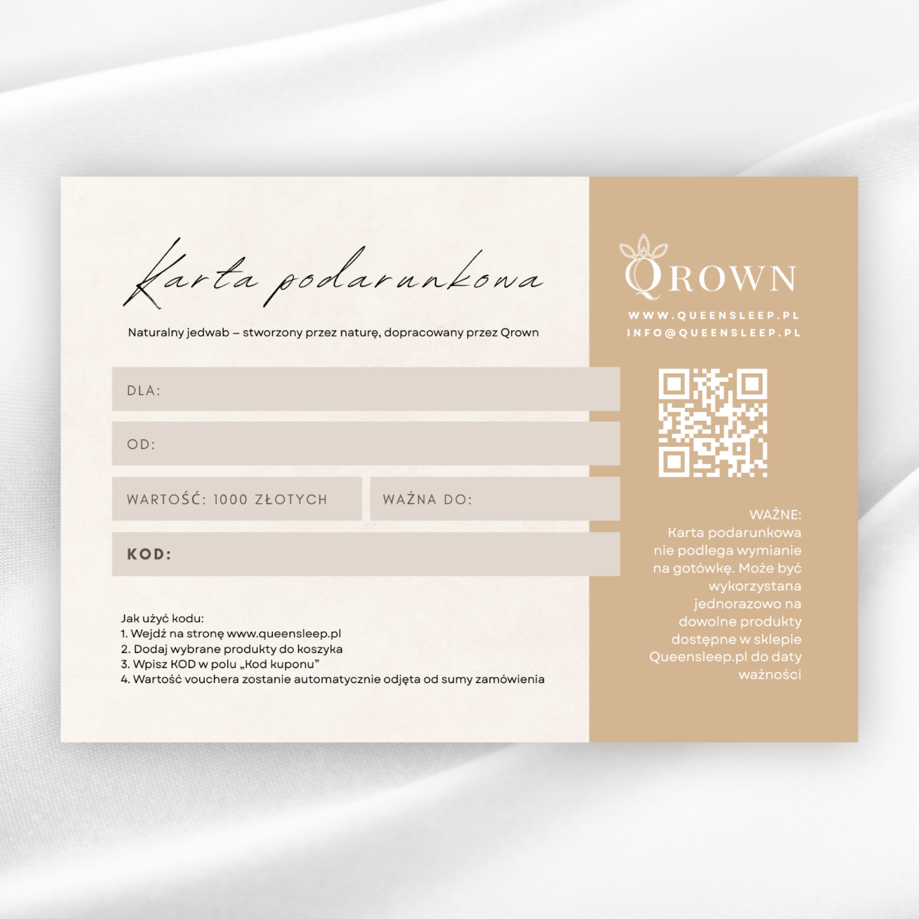 Karta podarunkowa Qrown: 1000 zł
