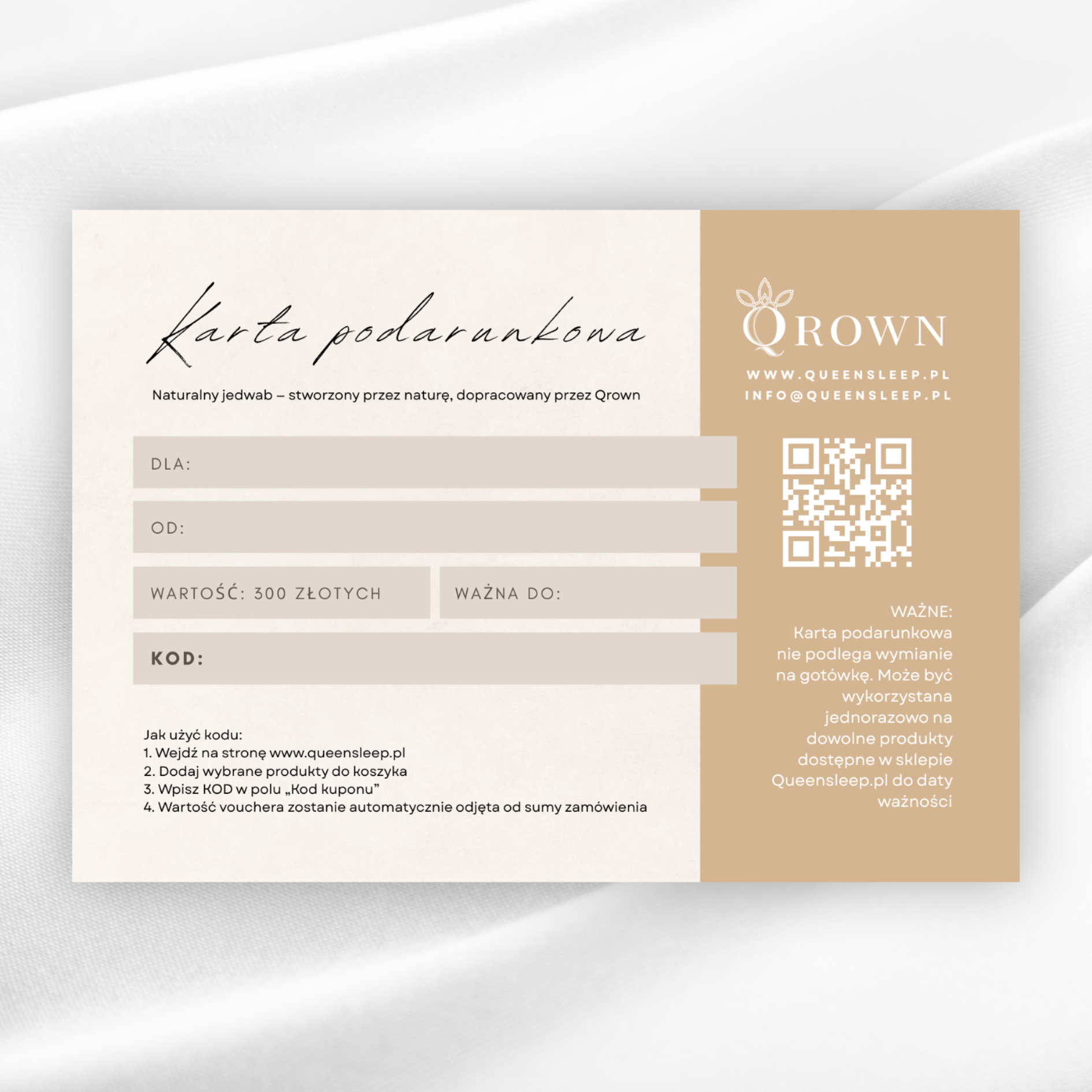 Karta podarunkowa Qrown: 300 zł